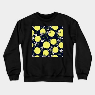 Hand Drawn Tropical Lime And Flowers Crewneck Sweatshirt